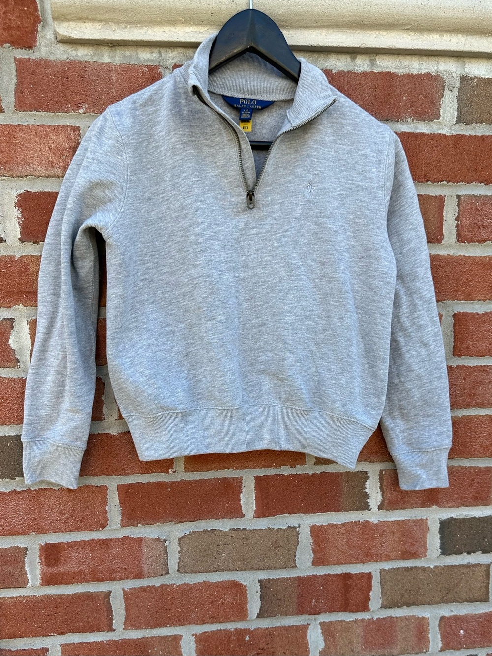 Polo by Ralph Lauren Kid’s L (12-14) Light Gray Quarter-Zip Sweatshirt